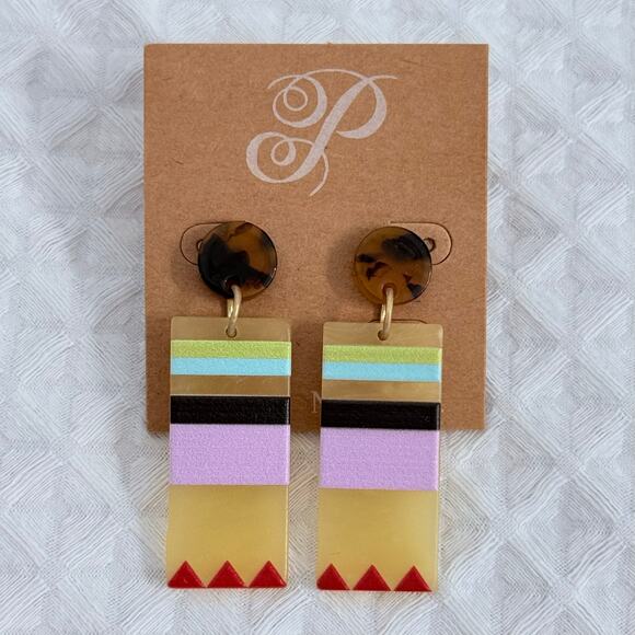 New Plunder “Kenadee” Rectangle Acrylic Earrings (2.25”) - Picture 5 of 5